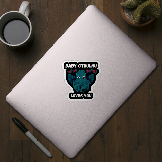 Cute Little Baby Cthulhu Loves You Design by TF Brands